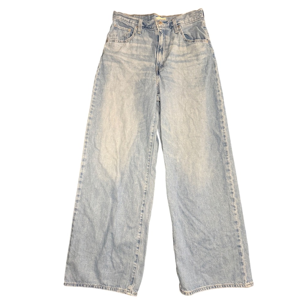 Levi's Cinch Baggy Jeans Women 29 Light Wash Wide Leg High Rise Denim